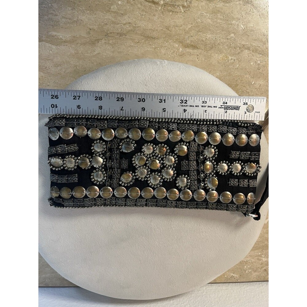 Y2K Express Boho Metal Beaded & Stud Moroccan Vintage Festival Wristlet Clutch - Picture 14 of 15